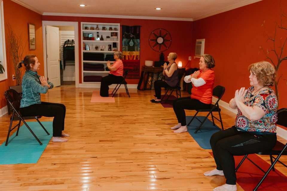 Bonnie and class centering with namaste mudra