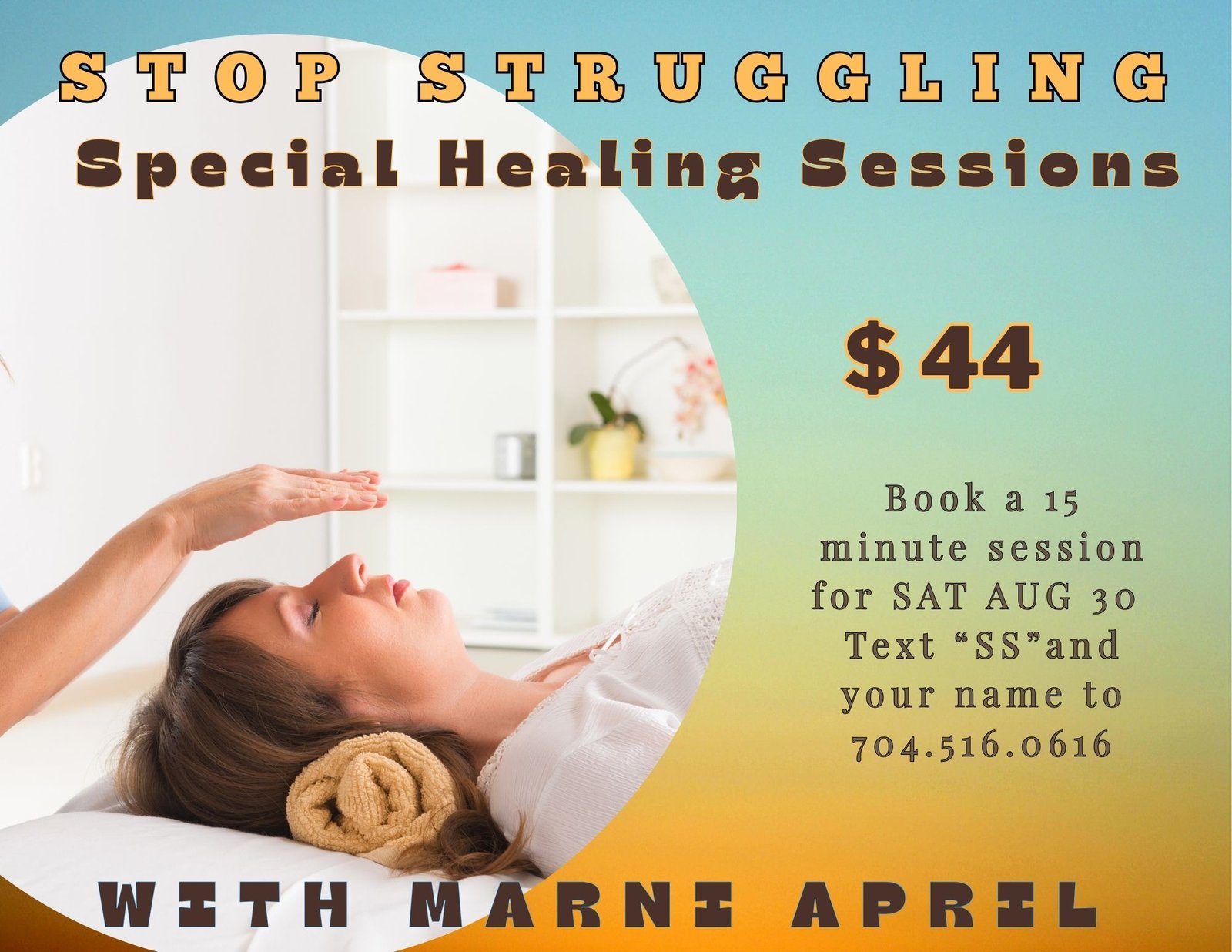 new STOP STRUGGLEING (2) Stop Struggling 15 minute healing sessions with Marni April 8-30