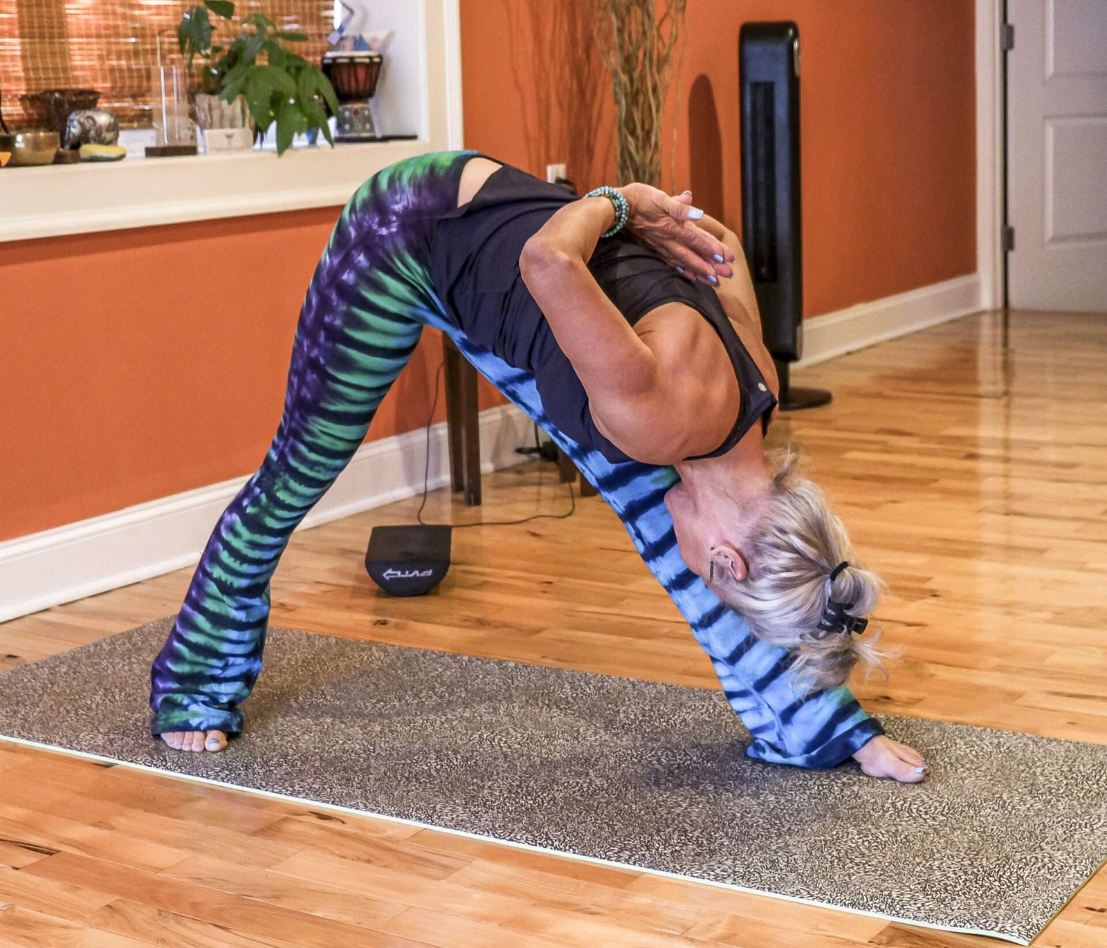 Julie in pyramid pose